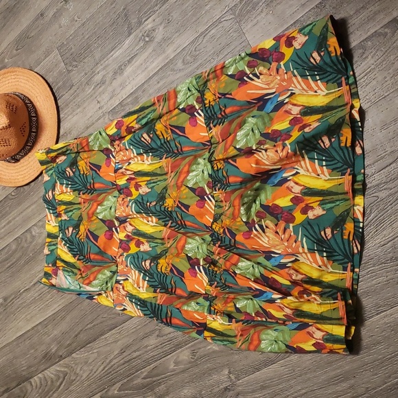 NWT'S ONE PRETTY TIME TROPICAL💐BOHEMIAN MAXI LENGTH PHEASANT SKIRT | SMALL - Picture 7 of 7